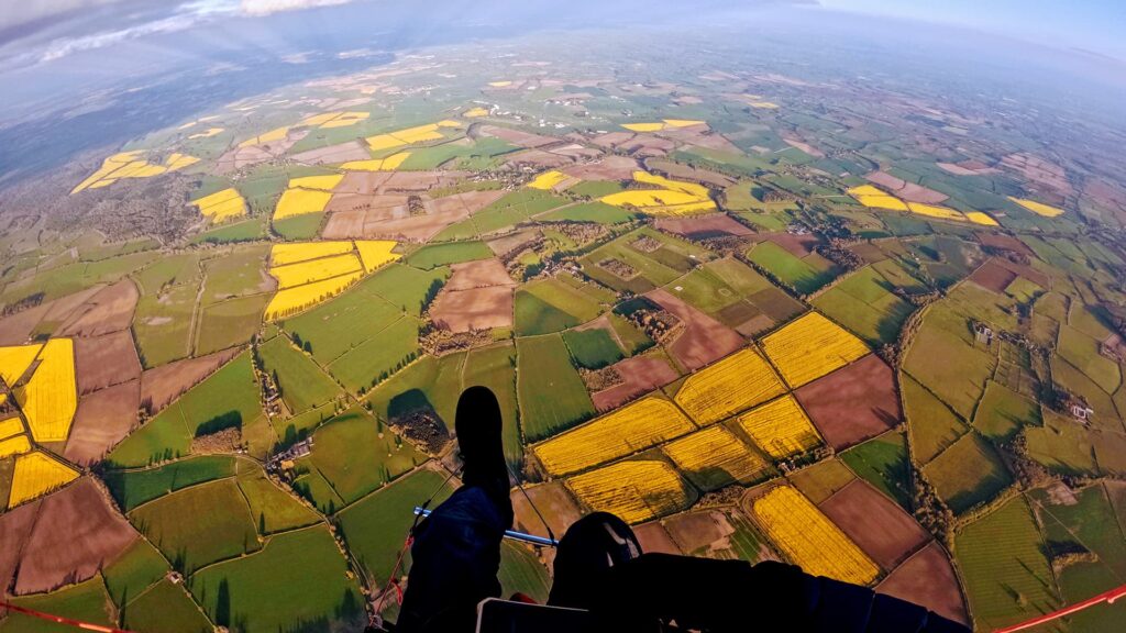 patchwork quilt of land from a height